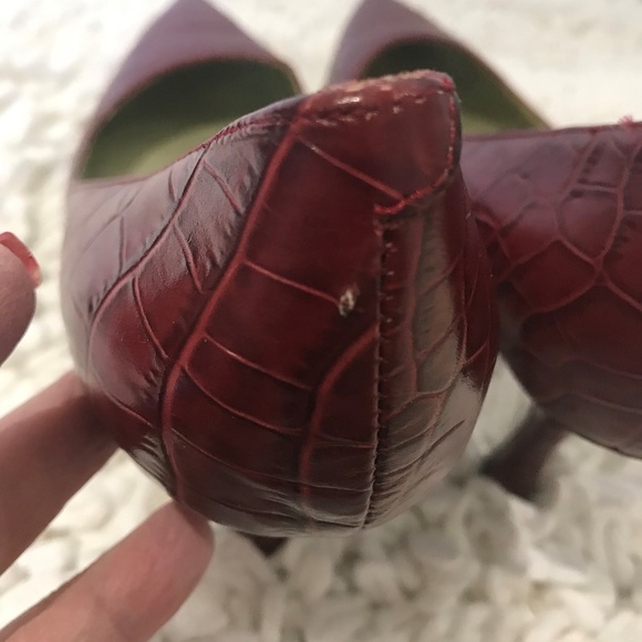 Joan & David Circa red leather heels; size 7.5m - Picture 4 of 6